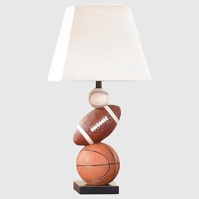 Kids Table Lamp, Adorable 14 Inch Football, Basketball & Baseball Design with Cute Lampshade, Spo... | Amazon (US)