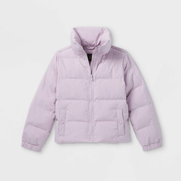Girls' High Neck Cropped Puffer Jacket - art class™ | Target