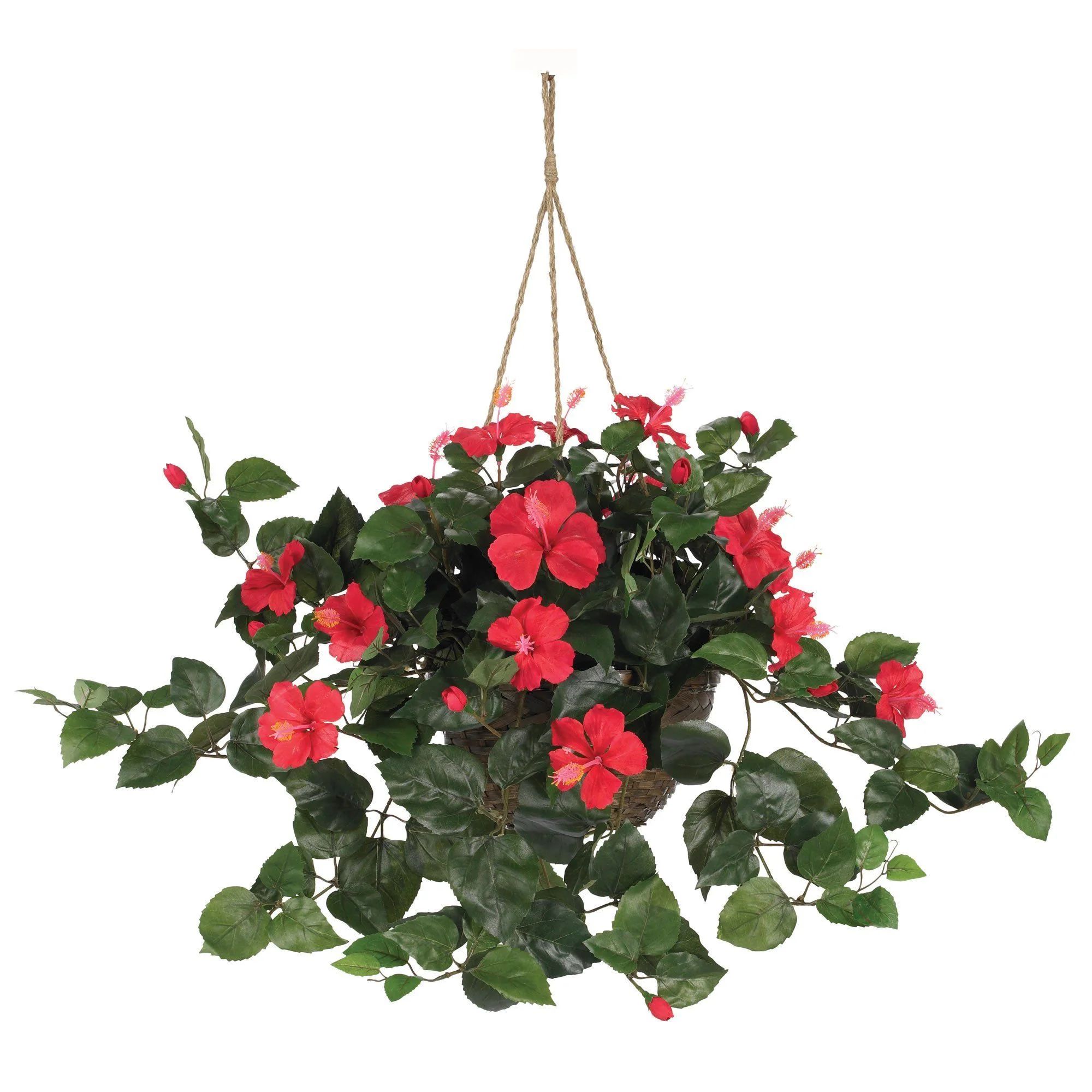 Hibiscus Hanging Basket 6614 Nearly Natural | Nearly Natural
