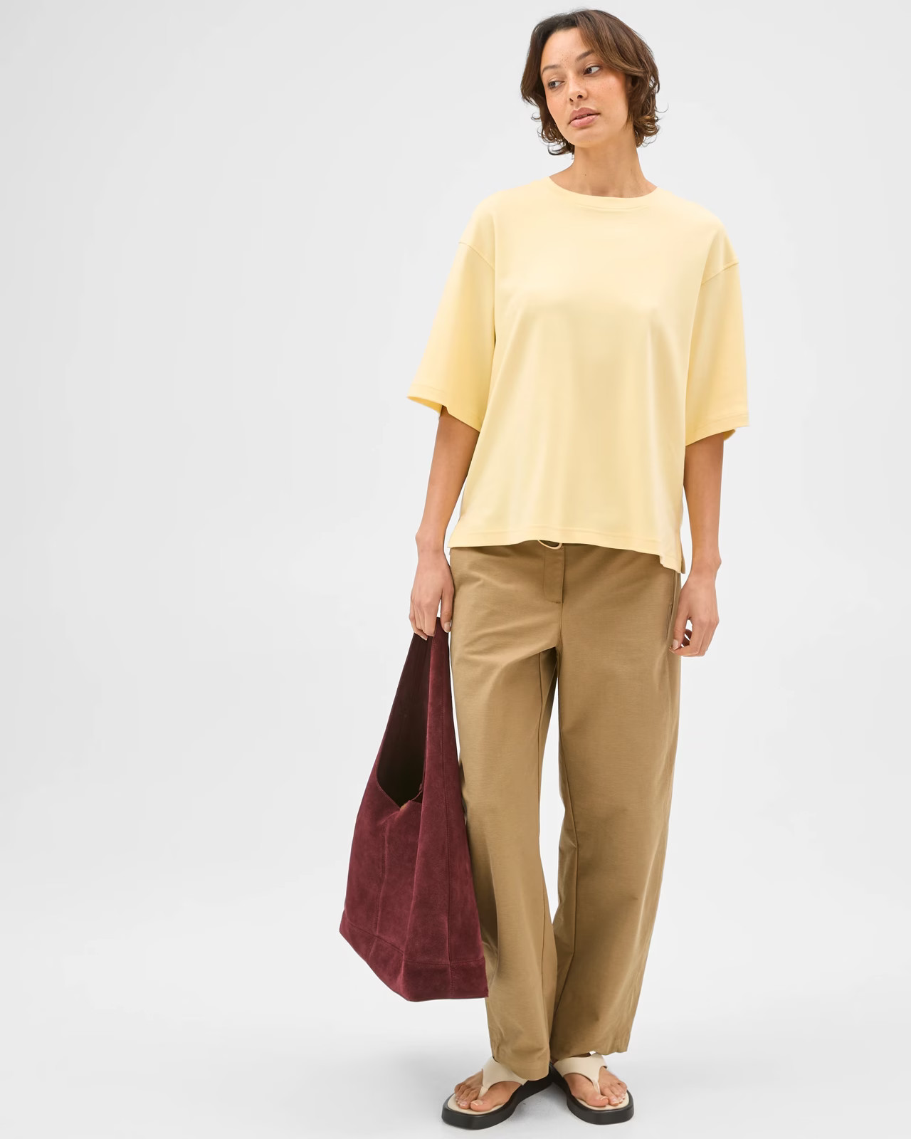 Australian Cotton Heavyweight Boxy T-Shirt - Whipped Butter | Target AU