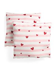 20x20 2pk Heart Stripe Plush Pillows | TJ Maxx