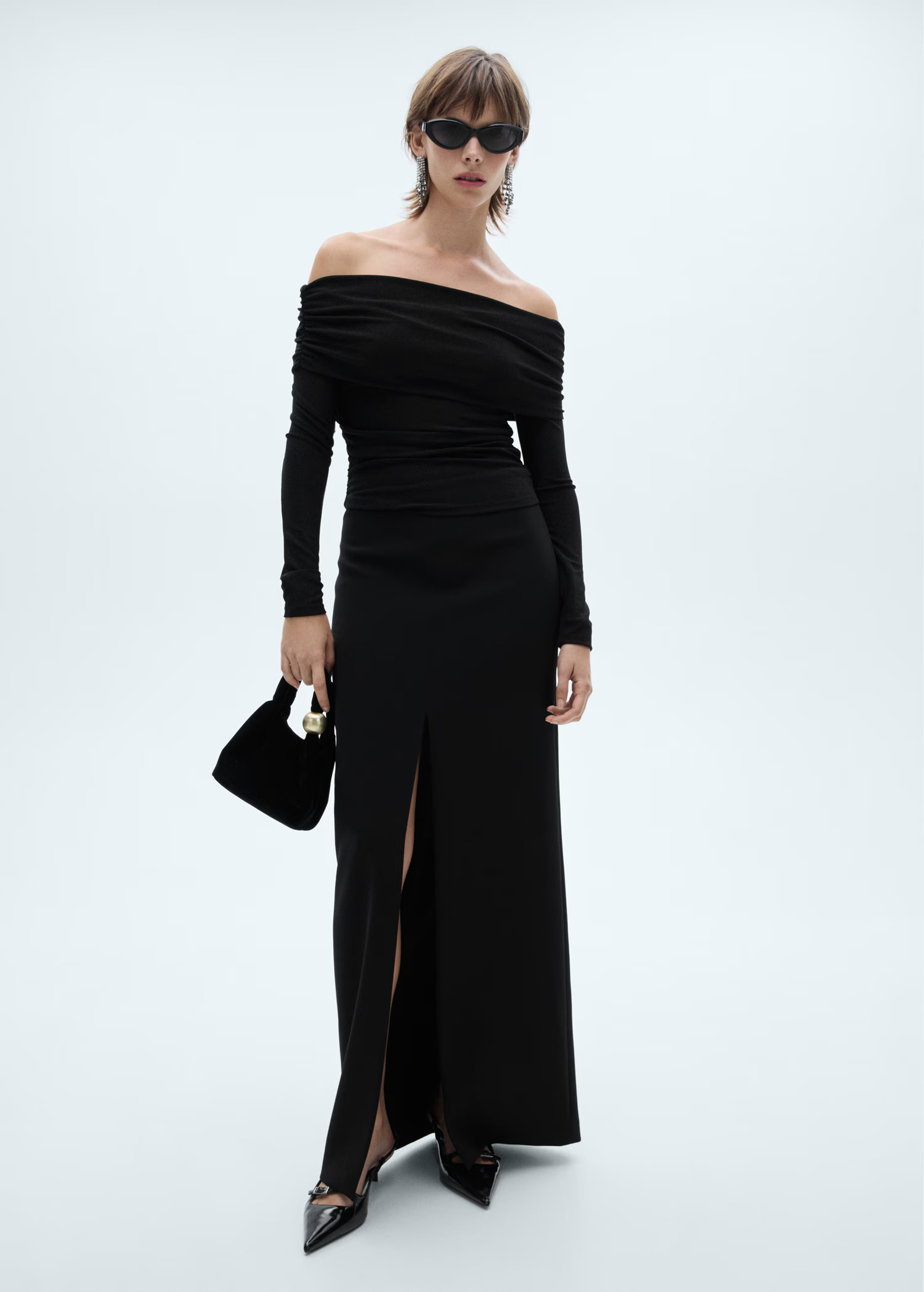 Lurex off-the-shoulder top - Women | MANGO USA | Mango (US/MX/AU)