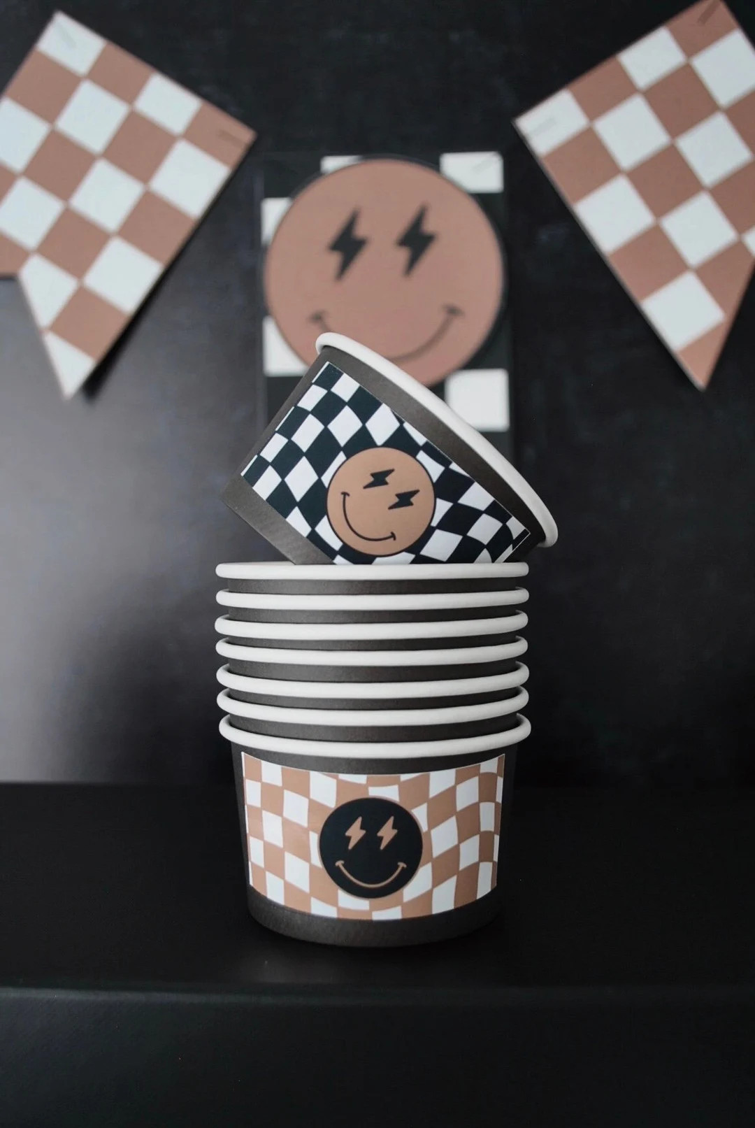 One Happy Dude, White, Black, Brown Checkered Stickers, Personalized Birthday Labels, Party Favor... | Etsy (US)
