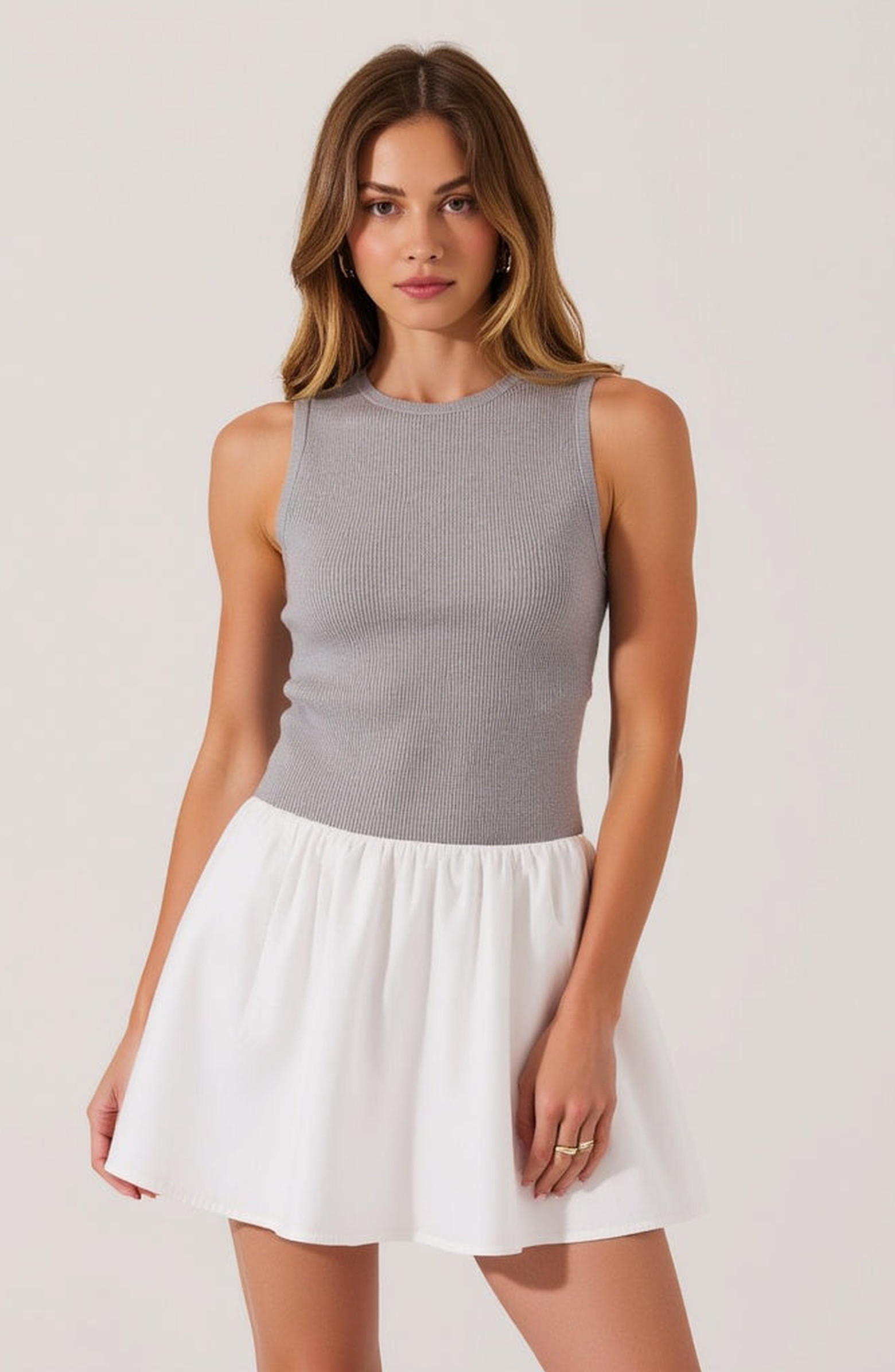Knit Bodice Contrast Mini Dress | Nordstrom