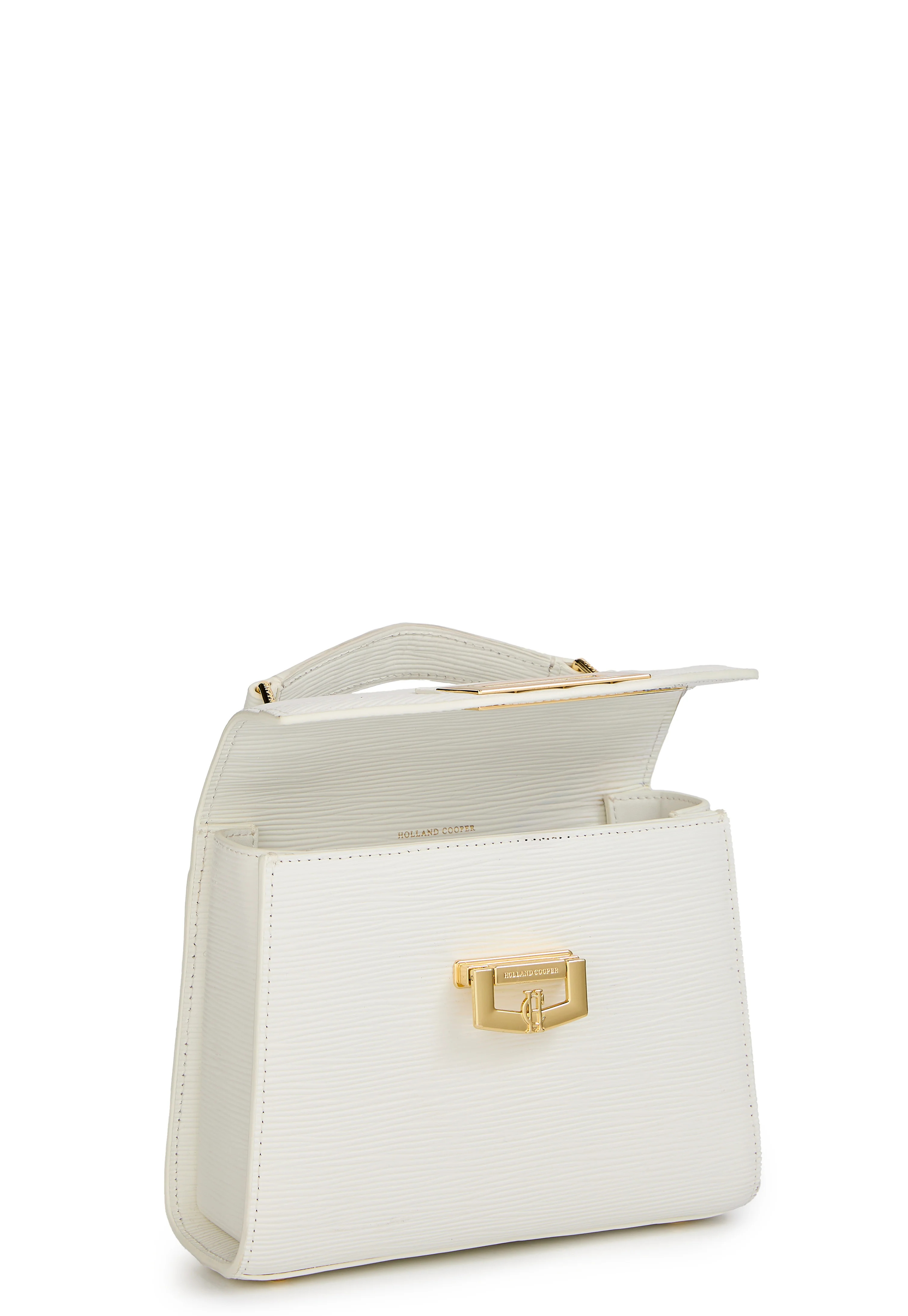 Mini Cheltenham Bag (White Textured) | Holland Cooper