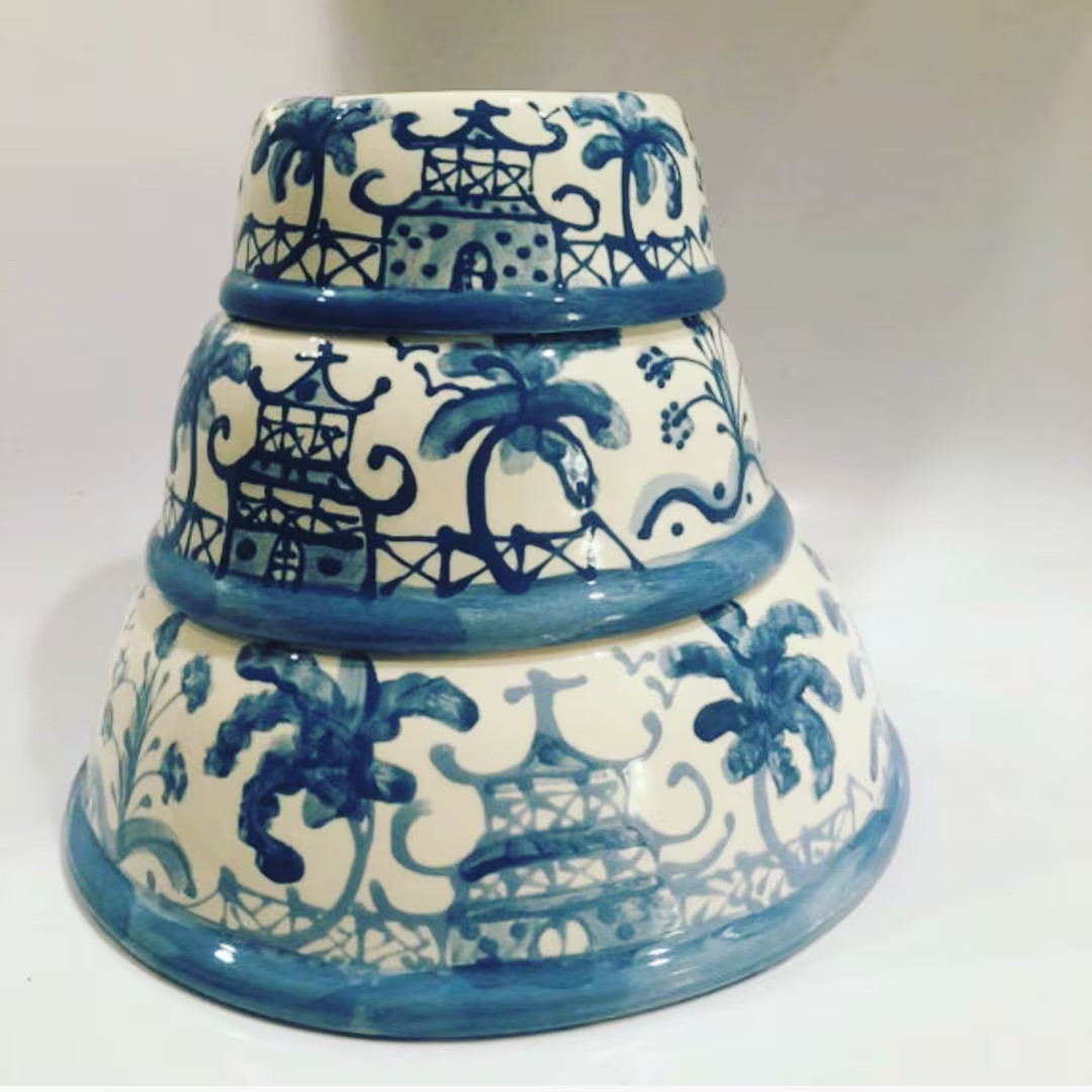 Hand Painted Chinoiserie Dog Bowl - Small Blue  Cat Bowl | Etsy (US)