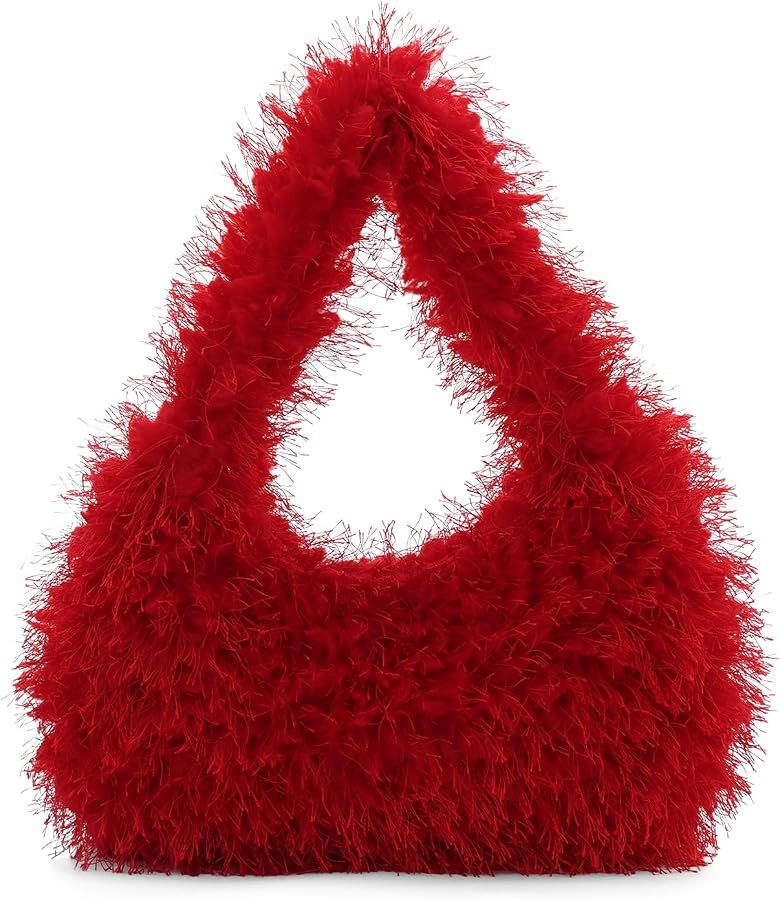 Emprier Faux Fur Fluffy Hobo Bags for Women Fuzzy Tote Trendy Cute Plush Purse Furry Handbag | Amazon (US)