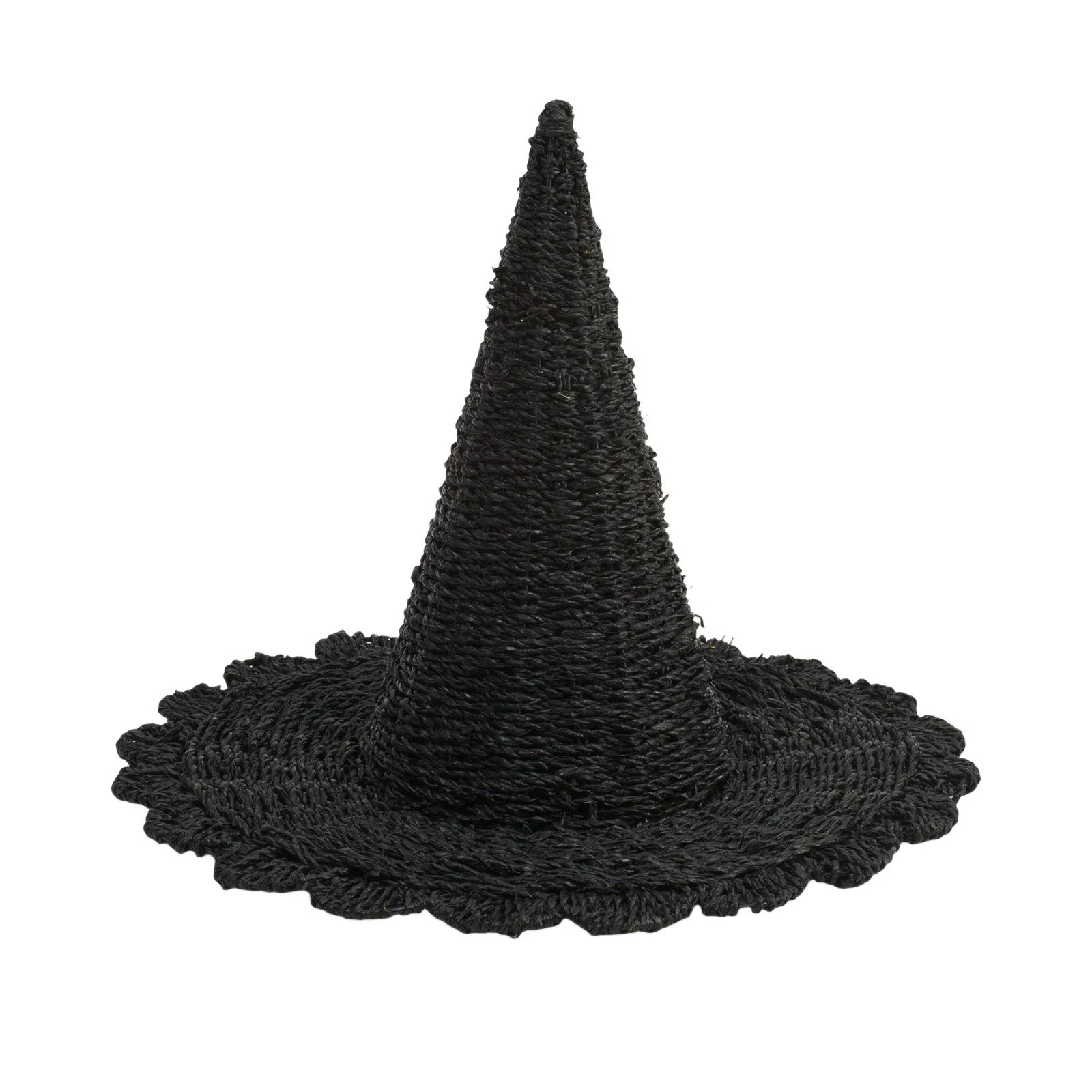 2025 New Wicker Rattan Woven Halloween Witch Hat with Scalloped Decor – 9.8-Inch Handmade Woven... | Walmart (US)