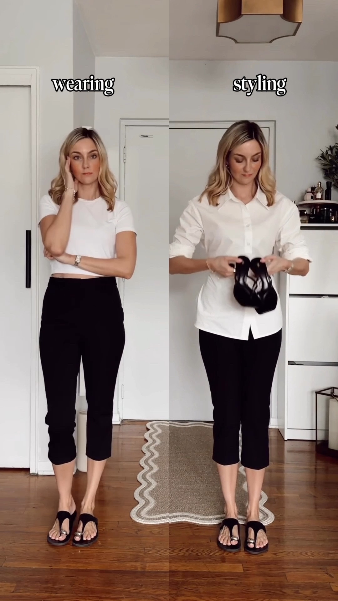 Pls, don't be afraid to wear capri pants this spring. Styling them wrong is exactly the reason why they have been sitting in your closet untouched. 

One small styling change and suddenly they look chic, intentional, and way more expensive than they actually are 😮‍💨

Wearing size S! 

Capri pants outfit • spring outfit • black capri •spring 2026 capri trend  • ootd • styling tips • styling hack



#LTKTall #LTKSeasonal #LTKstorytime