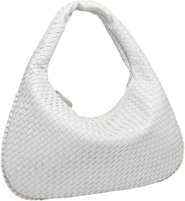 SikaFu Women Woven Vegan Leather Handbag Retro Top-handle Shoulder Bag Handmade Tote Bag Dumpling... | Walmart (US)