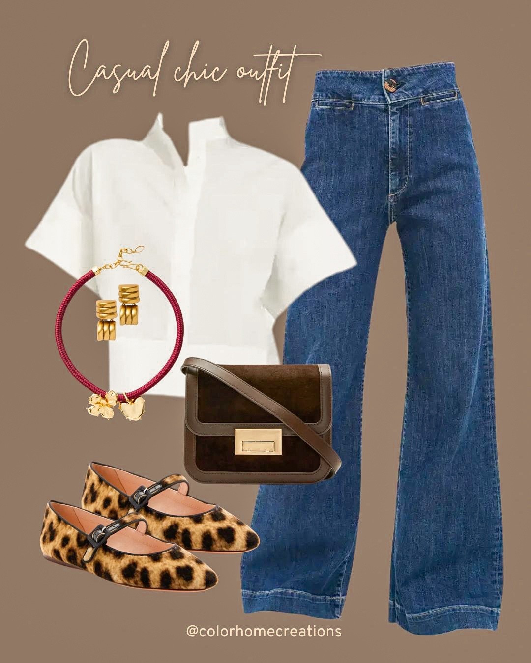 Casual chic vibes with a white shirt, jeans, animal print sneakers, brown bag and gold accessories, a stylish and comfortable outfit for any occasion.

#LTKBeauty #LTKPetite #LTKmomlife