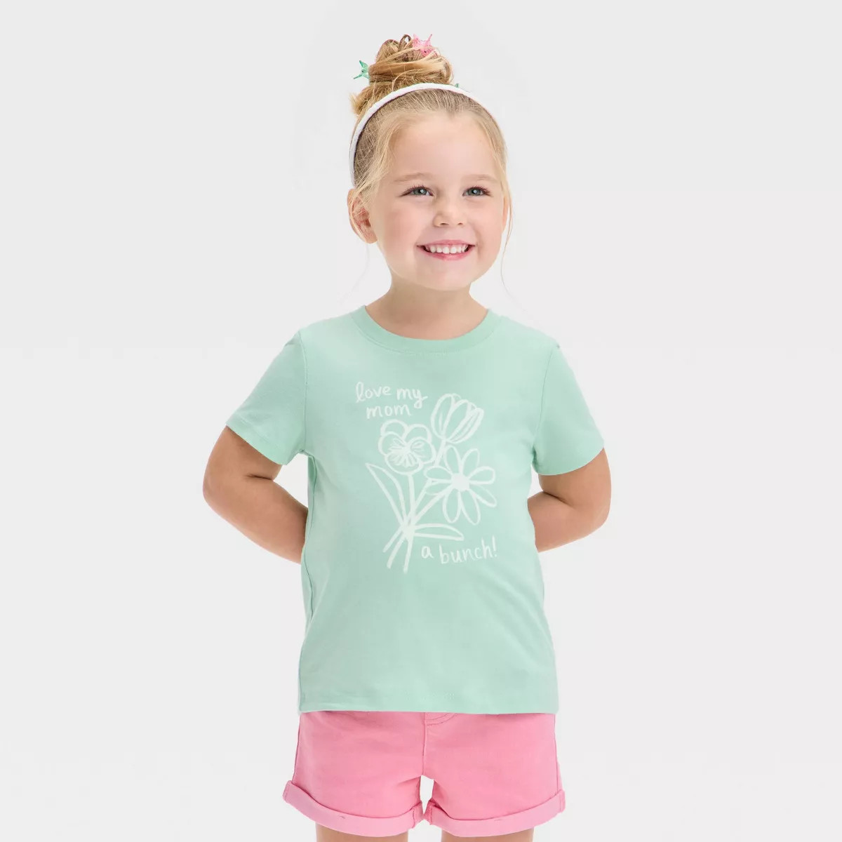 Toddler Girls' Love My Mom Graphic T-Shirt - Cat & Jack™ Light Green | Target