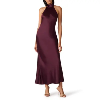 Steve Madden Lara Satin Bias Cut Maxi Dress in Deep Teal at Nordstrom, Size Large | Nordstrom