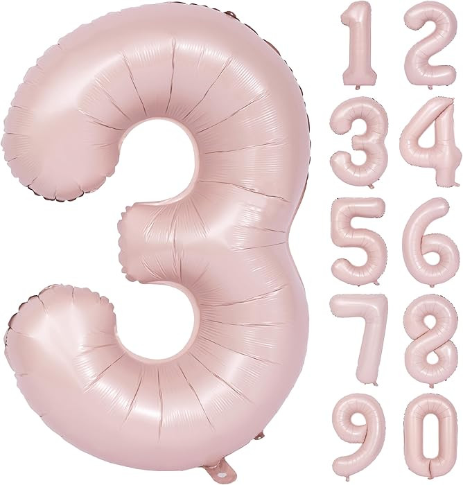 40 In Matte Pink Number Balloons Helium Foil Mylar Balloon Birthday Party banquet Decoration Digi... | Amazon (US)