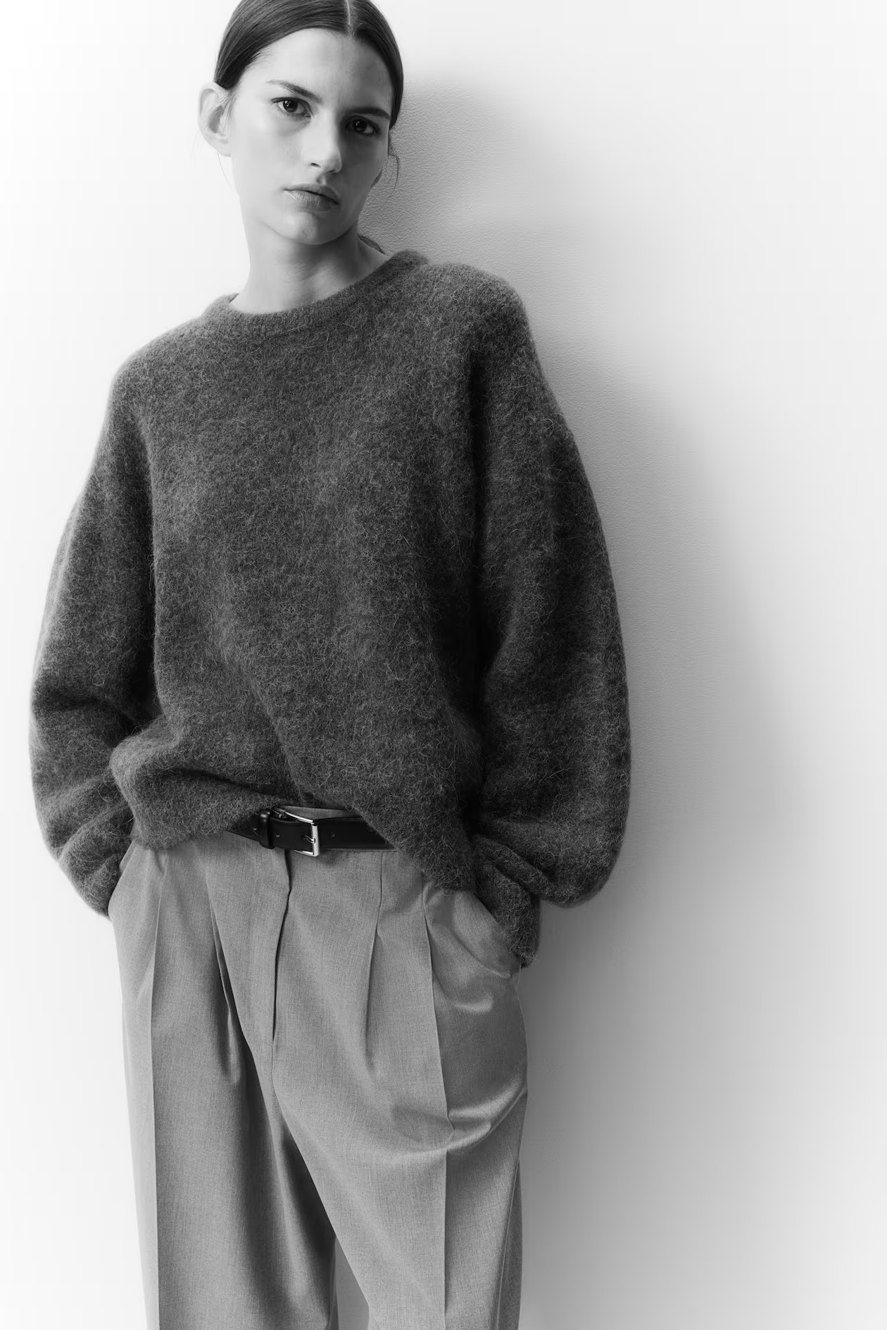 Oversized Alpaca-Blend Sweater - Dark gray - Ladies | H&M US | H&M (US + CA)