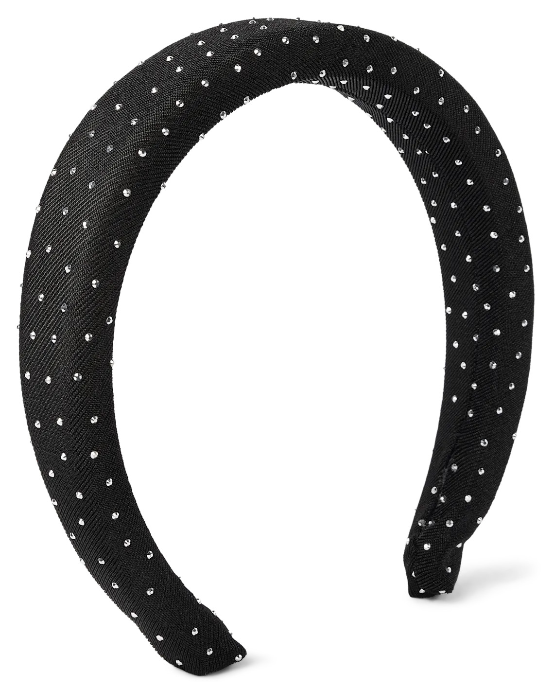 Girls Puffy Satin Rhinestone Headband - black | The Children's Place