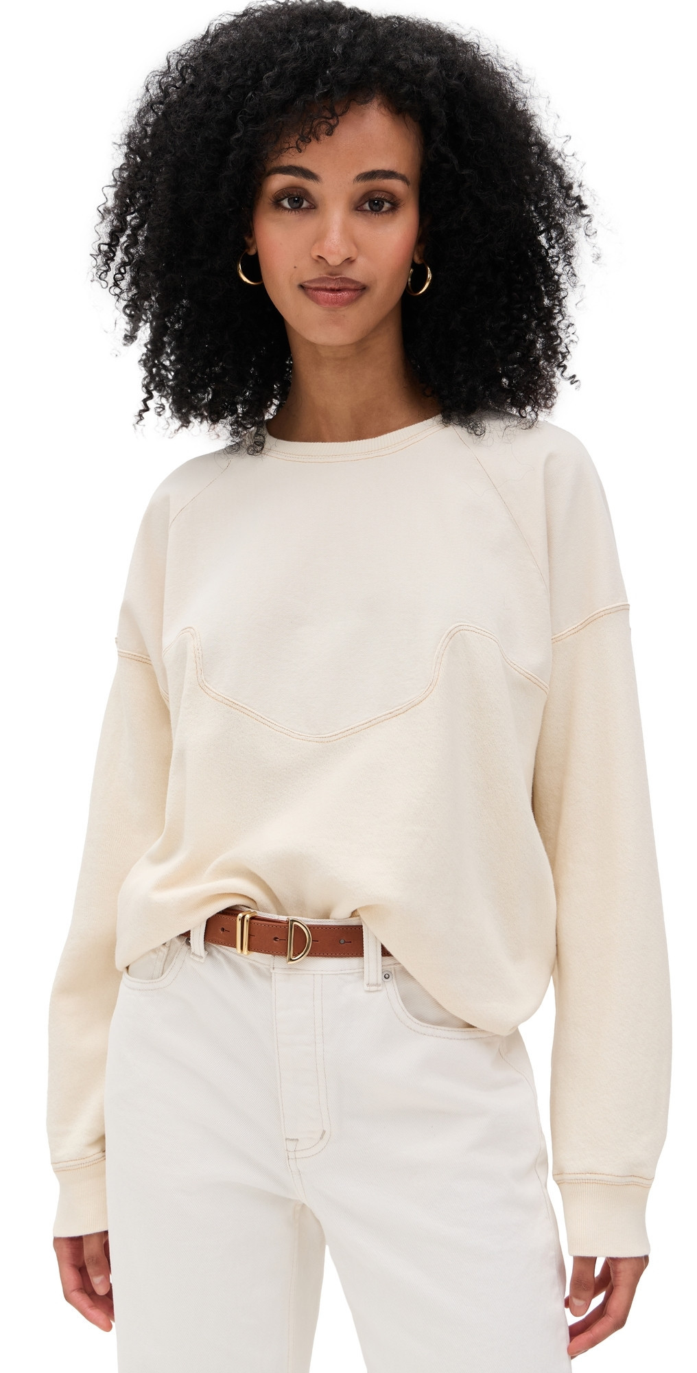 THE GREAT. The Western Slouch Sweatshirt Washed White 3 | Shopbop