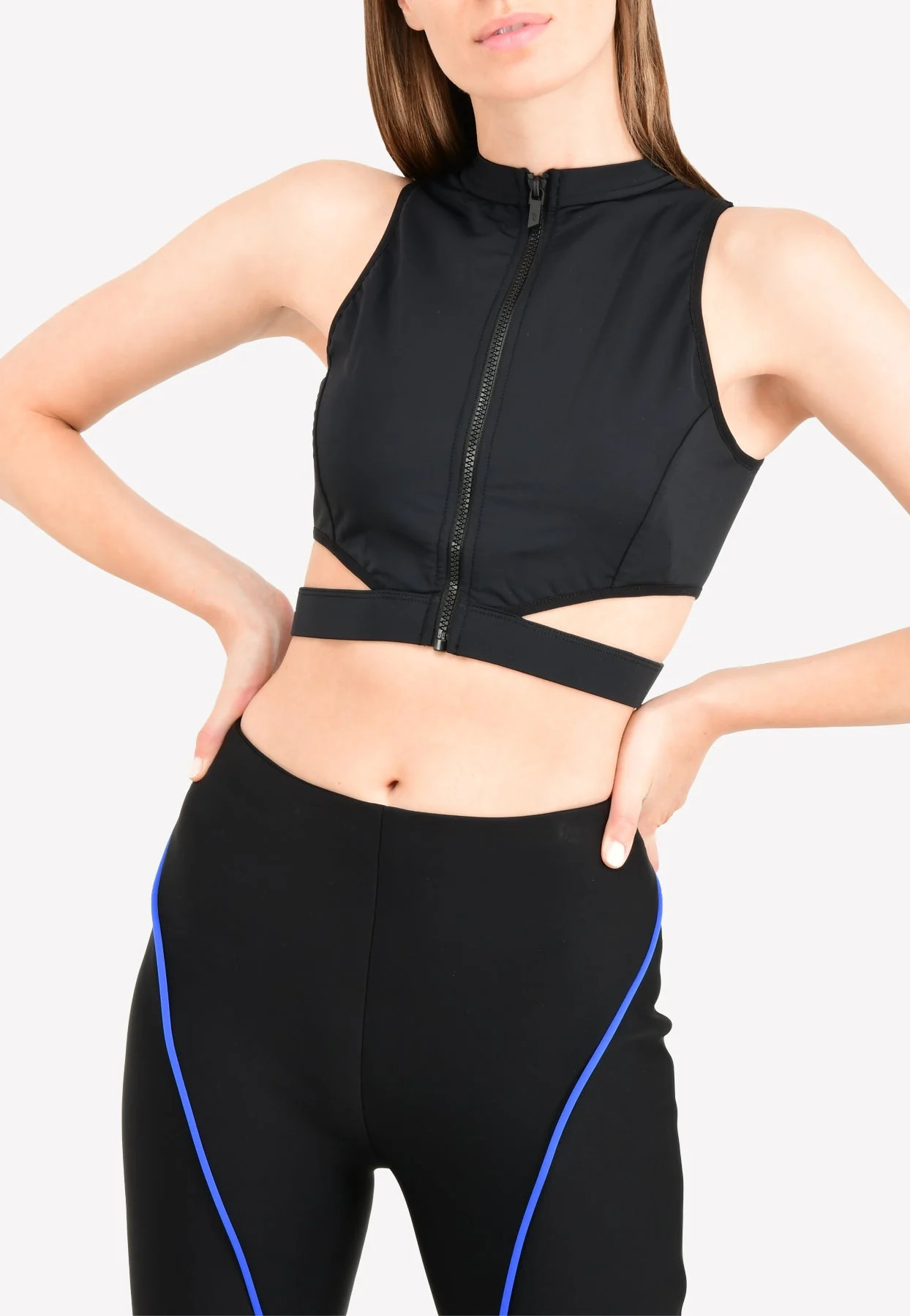 Cut-Out Mesh Combo Bra Top | Thahab