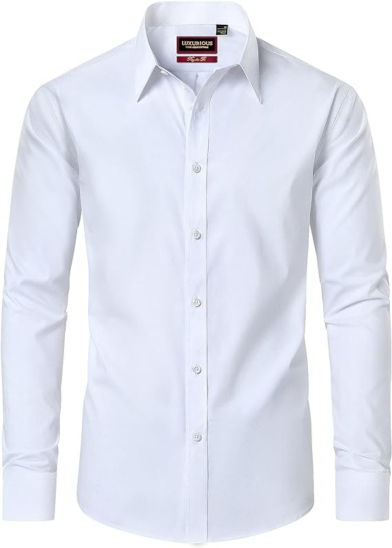 Mens Dress Shirts Long Sleeve Dress Shirts for Men Cotton Button Down Shirt Regular Big and Tall ... | Amazon (US)