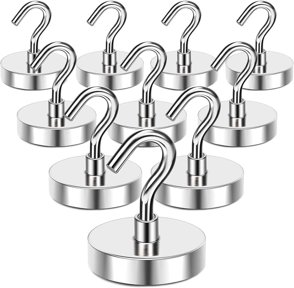 MIKEDE Strong Magnetic Hooks, 110Lbs Heavy Duty Magnetic Hooks for Cruise Cabin, Neodymium Earth ... | Amazon (US)