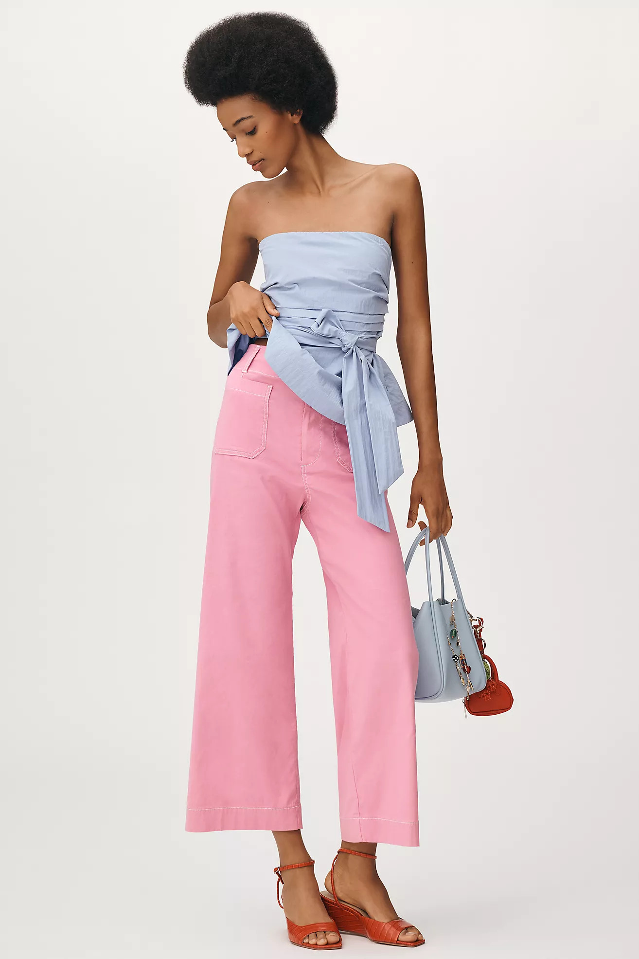 The Colette Contrast-Stitch Cropped Wide-Leg Pants by Maeve: Magic Fabric Edition | Anthropologie (US)