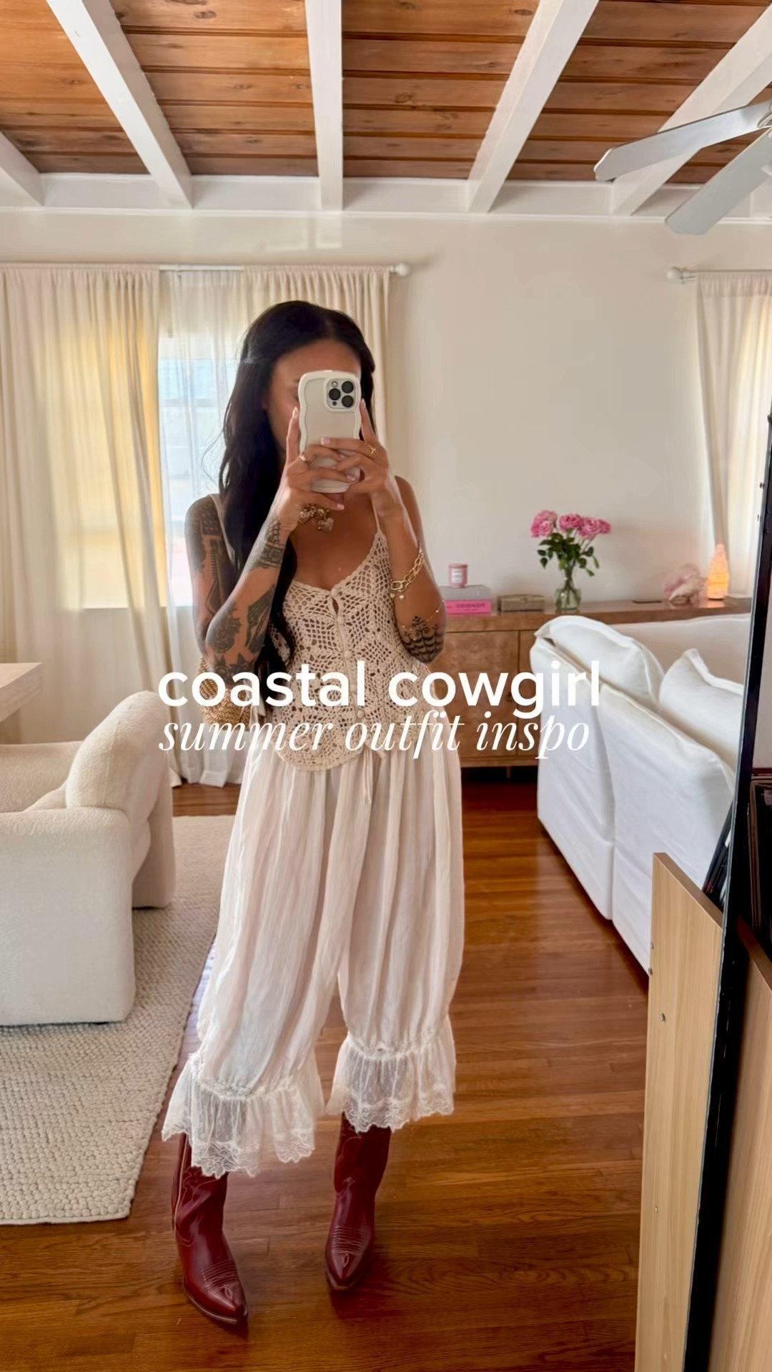 ✨ Coastal Cowgirl meets cottagecore ✨ Loving this dreamy crochet top and breezy bloomers paired with bold red cowboy boots — the perfect blend of beachy boho and western charm 🤍🌊🤠 Tap to shop every piece and bring a little coastal cowgirl magic to your summer wardrobe! #LTKStyle #CoastalCowgirl #BohoWestern

#LTKStyleTip #LTKFindsUnder100 #LTKSeasonal