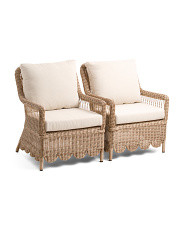 Set Of 2 Outdoor Wicker Scallop Accent Chairs | Marshalls