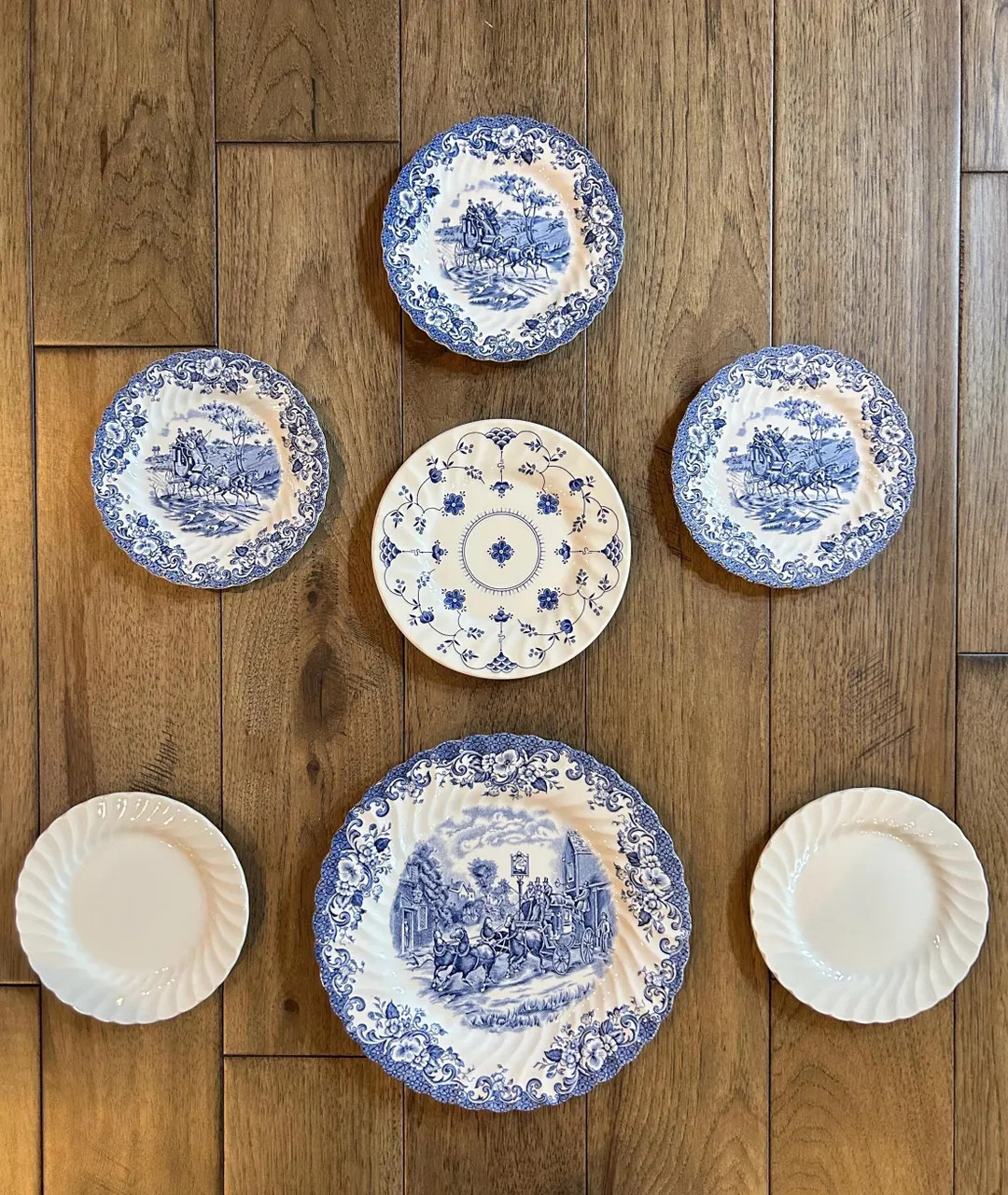 Vintage Blue & White Transferware Plates English Cottage Tableware and Decor | Etsy (US)