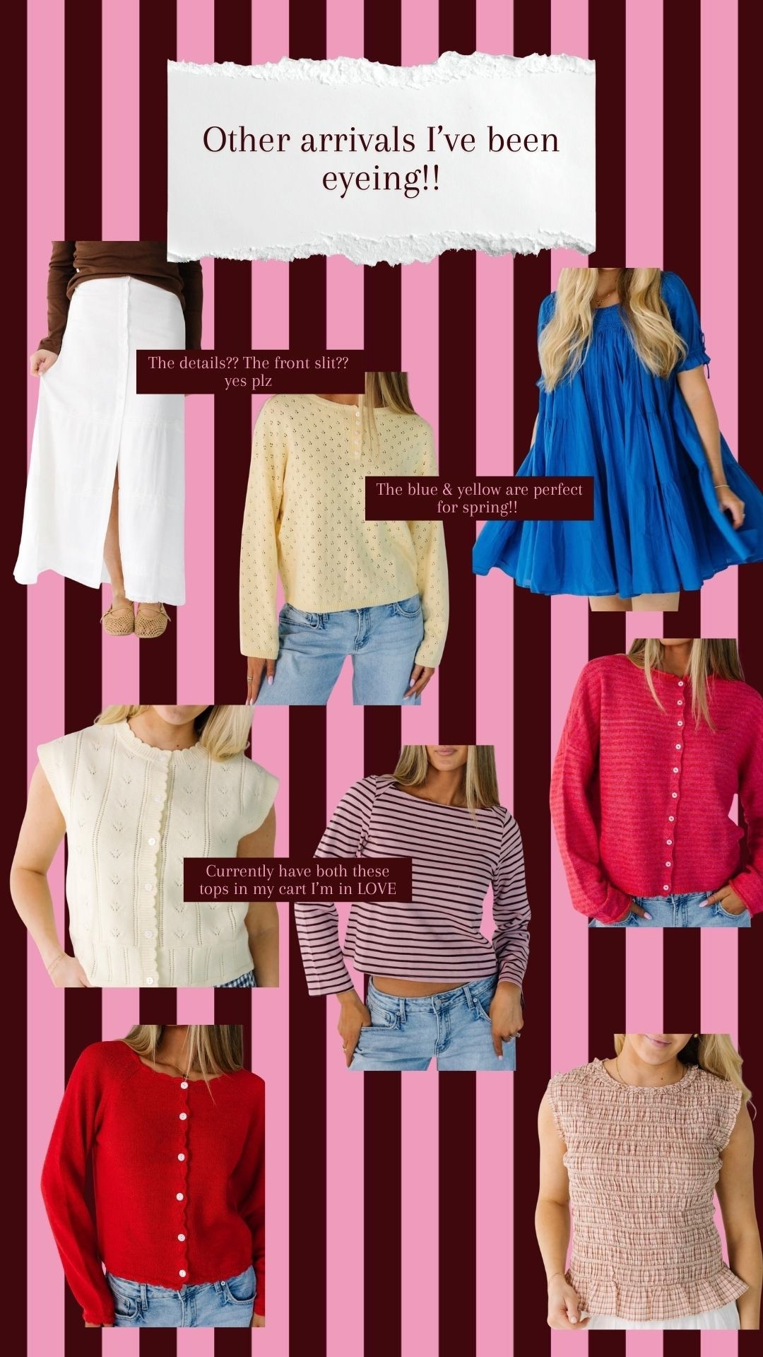 Called to surfs new arrivals! So many of these items are such a perfect transitional piece into spring. Always use code “NATALIA” at checkout for a discount! 