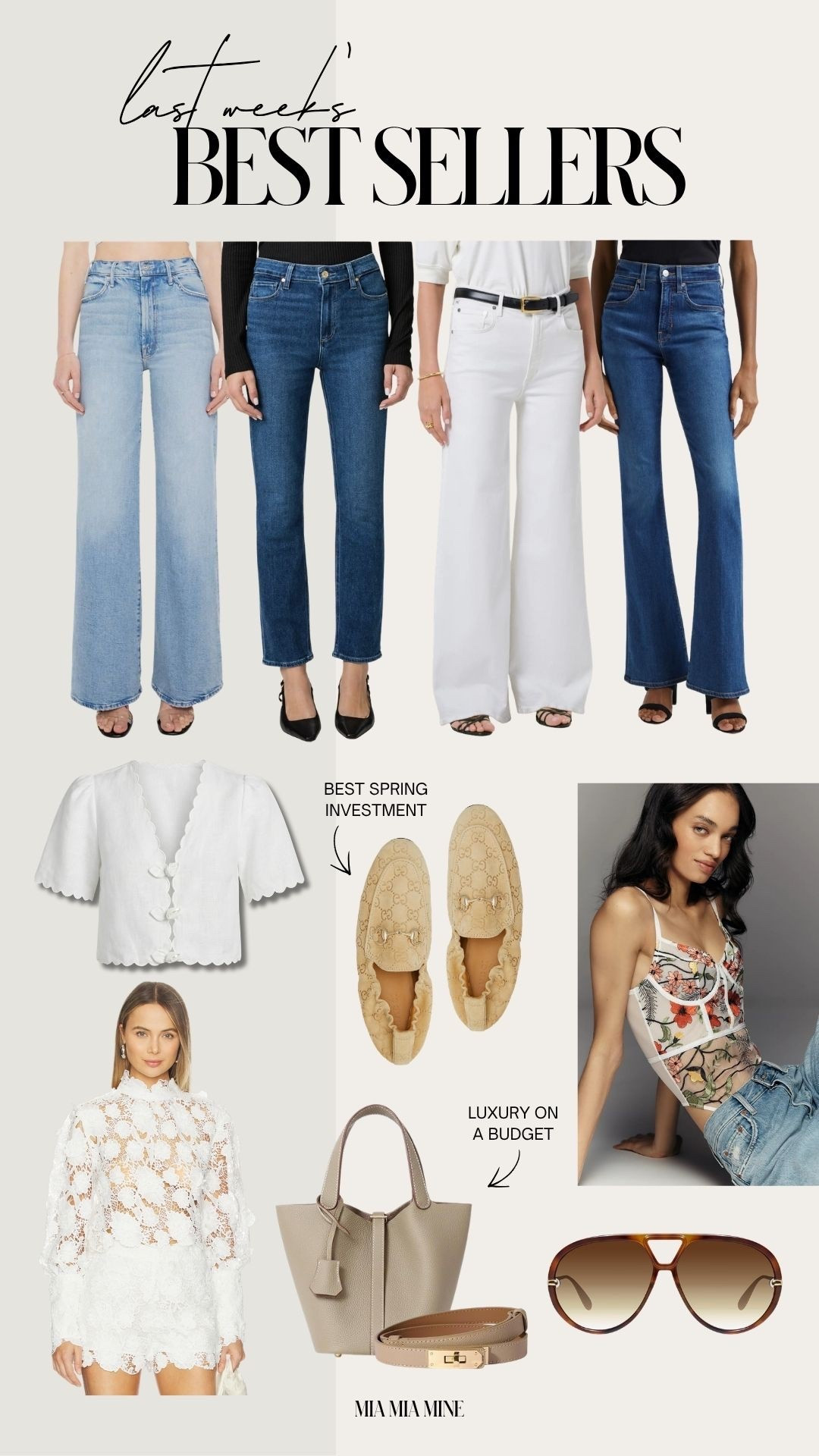 Last week’s best sellers 
Mother denim that’s flattering on everyone wearing a 24 
White lace top wearing an XS
Cigarette jeans that are chic and flattering wearing a 24
Farm Rio top wearing an XXS
Hermes inspired bag and belt 
Amazon sunglasses 


#LTKootd #LTKPetite #LTKOver40