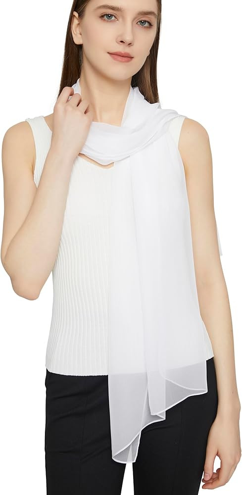 PANTONIGHT Long Chiffon Sheer Scarf For womens | Amazon (US)