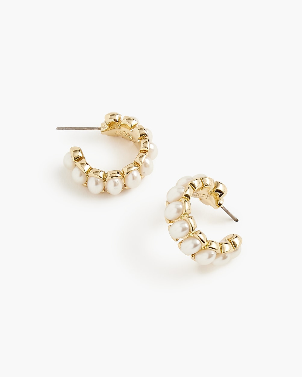 Pearl-effect hoop earrings | J.Crew Factory