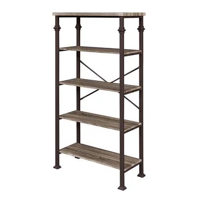 Rines Iron Etagere Bookcase Williston Forge Size: (5 Shelves) 62.4” H x 32.7” W x 16.1” D | Wayfair North America