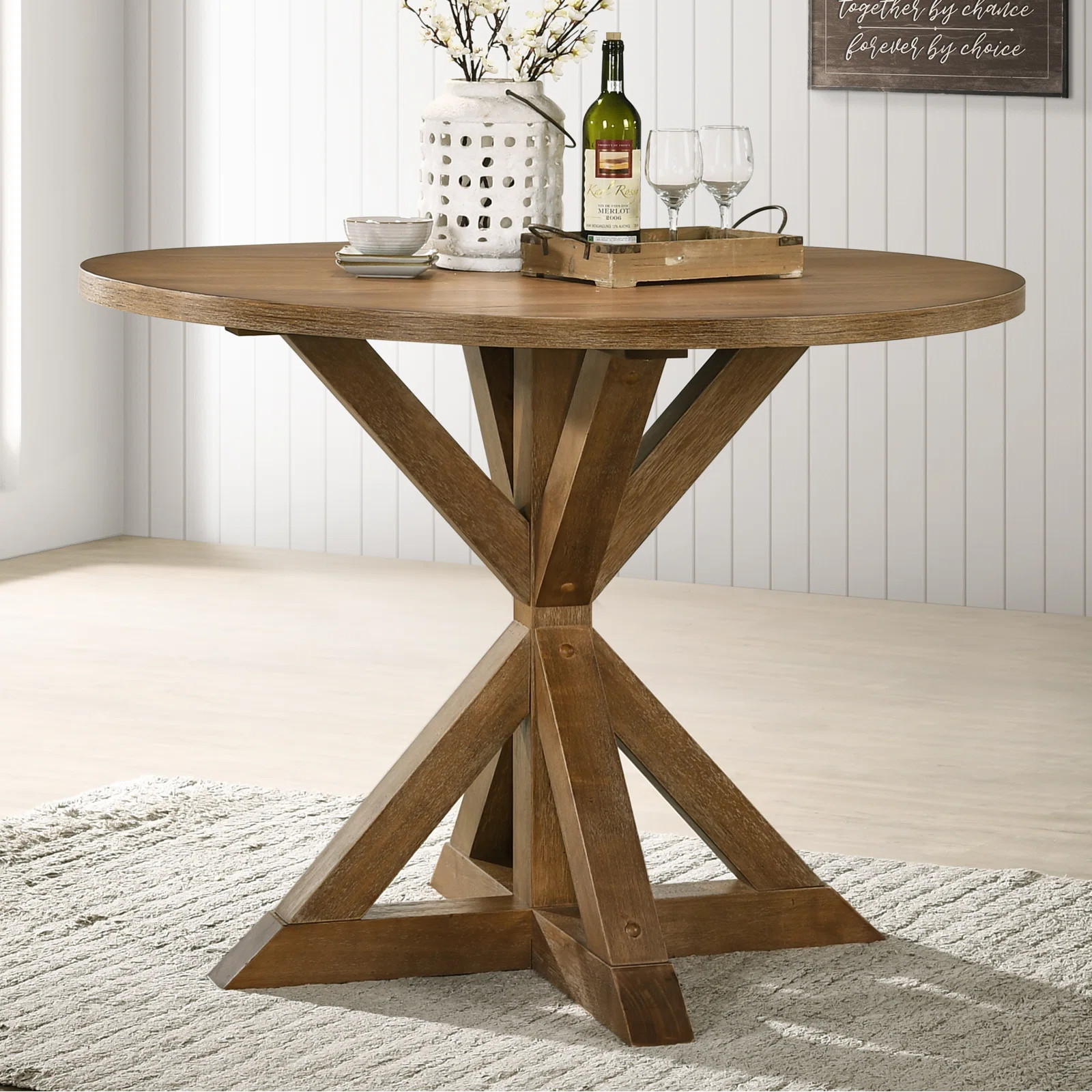 Round Solid Wood Base Counter Height Dining Table | Wayfair North America