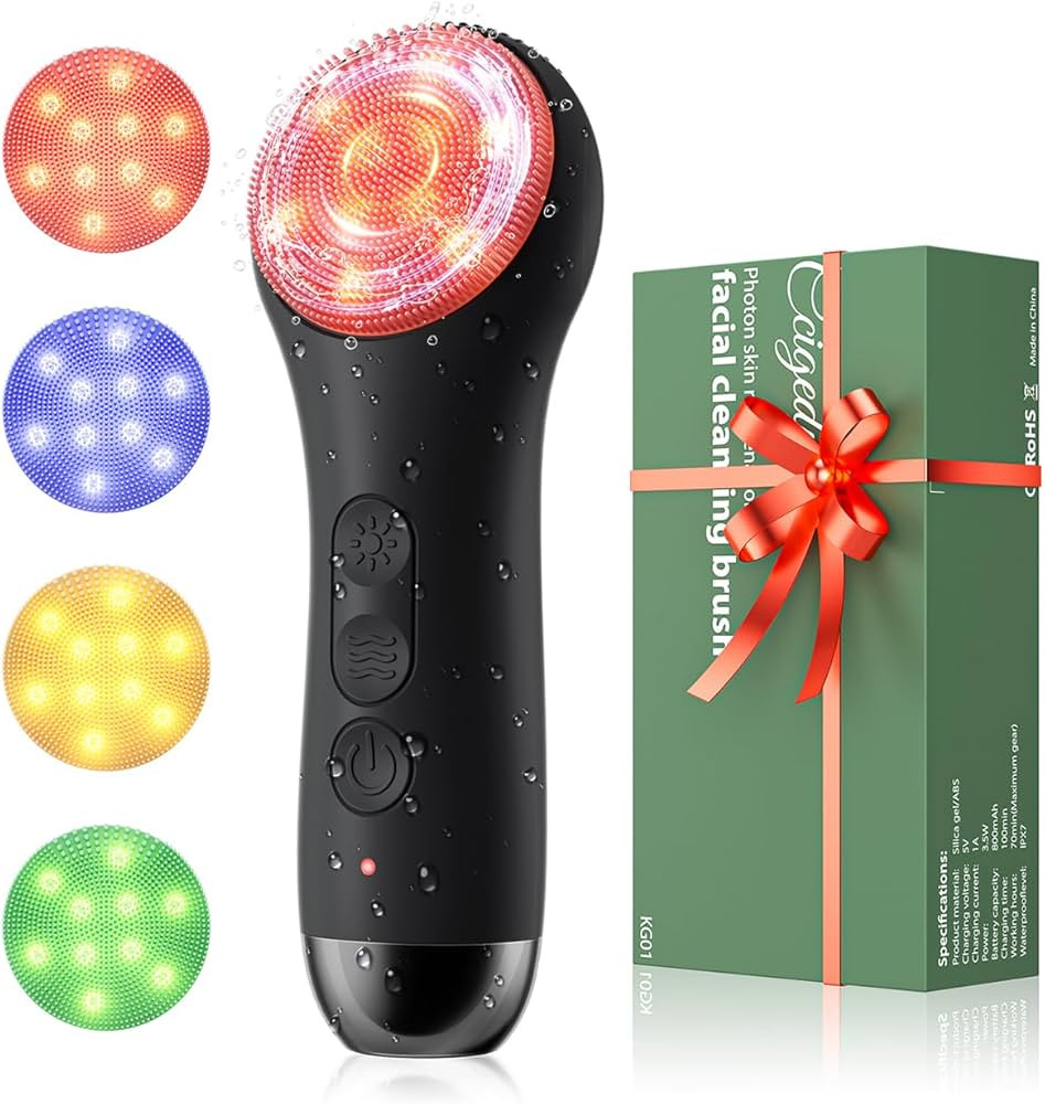 Face Scrubber Facial Cleansing Brush - Waterproof and Rechargeable Face Cleansing Brush with 4 LE... | Amazon (US)