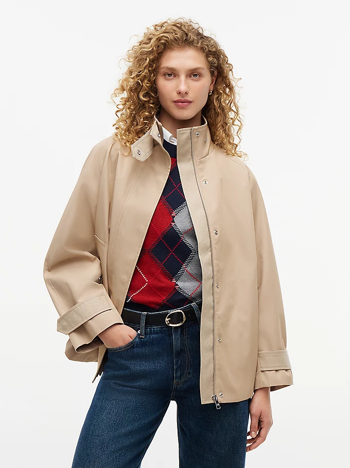 Flag Jacquard Twill Relaxed Cape Coat | Tommy Hilfiger UK