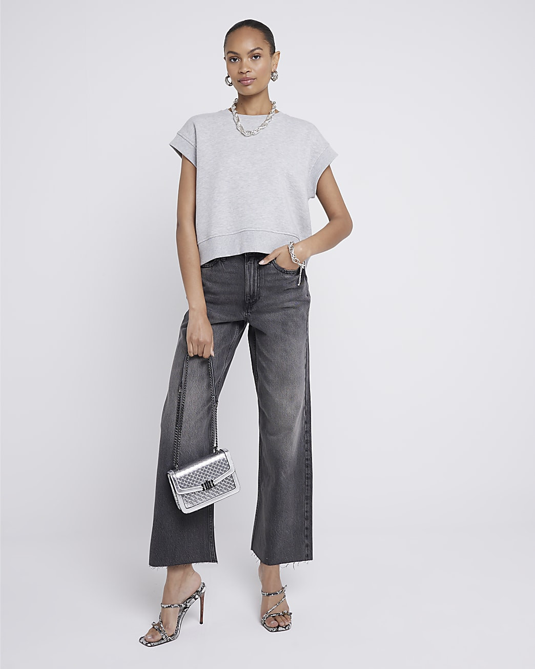 Black Faded Relaxed Straight Jeans | River Island (UK & IE)