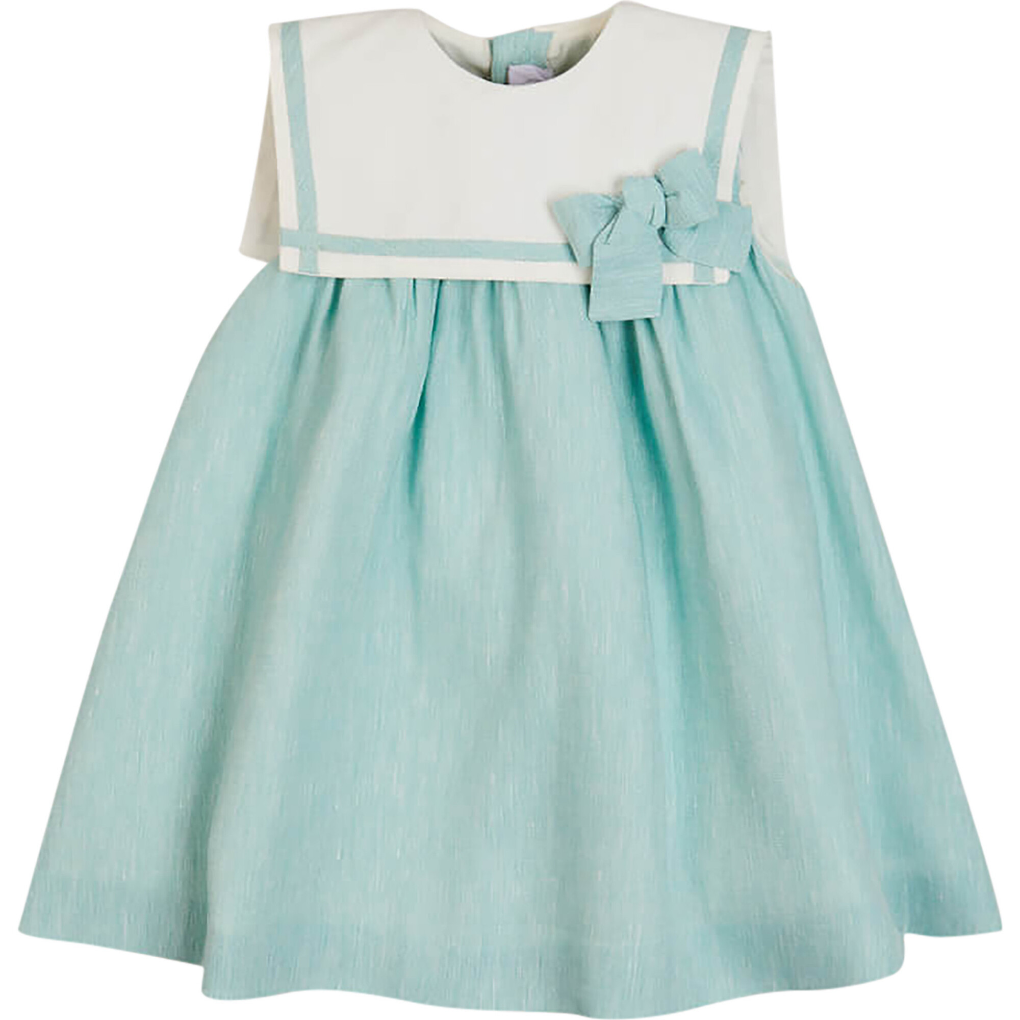 Sleeveless Trapeze Dress With Bow Detail, Green | Maisonette