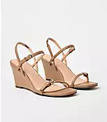 Double Buckle Wedge Sandals | LOFT