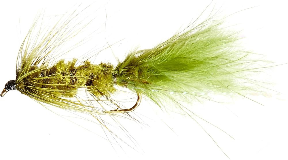 Wooly Bugger Olive Assortment 1 Dozen Trout Fishing Flies, Pack of 12 | Amazon (US)
