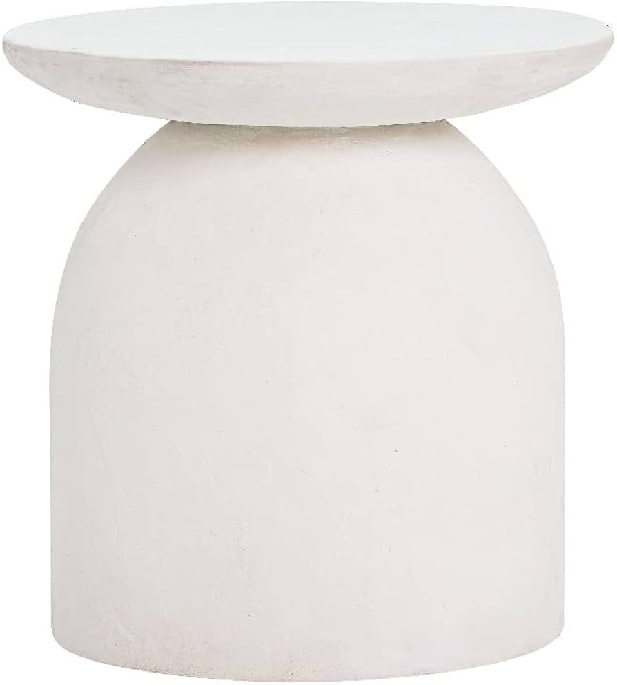 Tov Furniture Aloe White Concrete Side Table | Amazon (US)