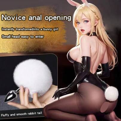 Rabbit Tail Hair Ball Anal Plug, Role-Playing Bunny Girl Cute Anal Plug, SM Sex Training Anal Expansion Device, Novice Development, Outdoor Hair Ball | SHEIN