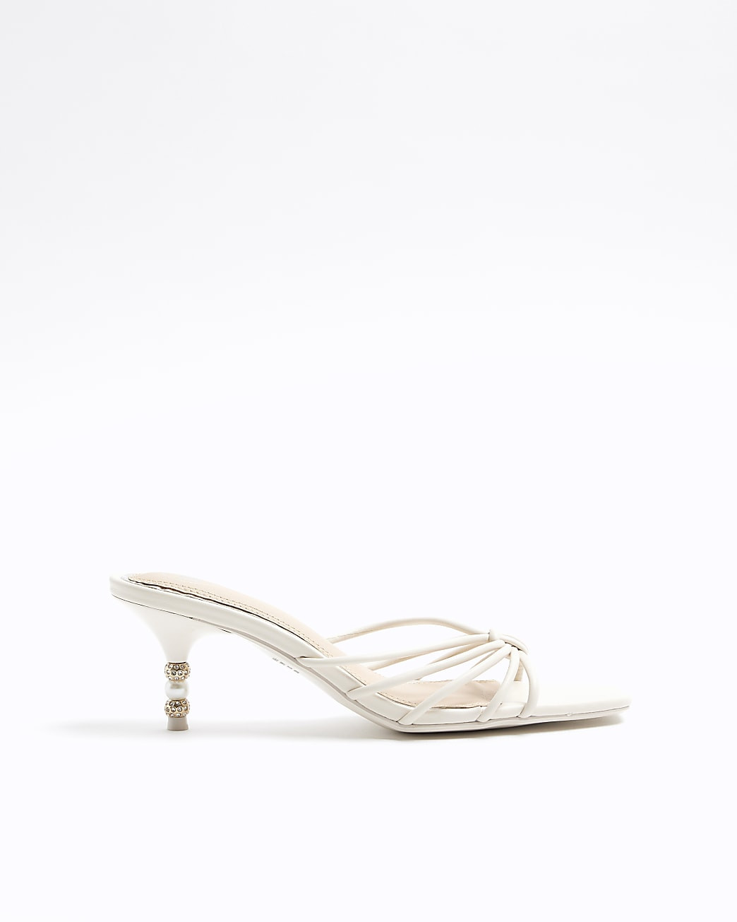 White knot kitten heel sandals | River Island (UK & IE)