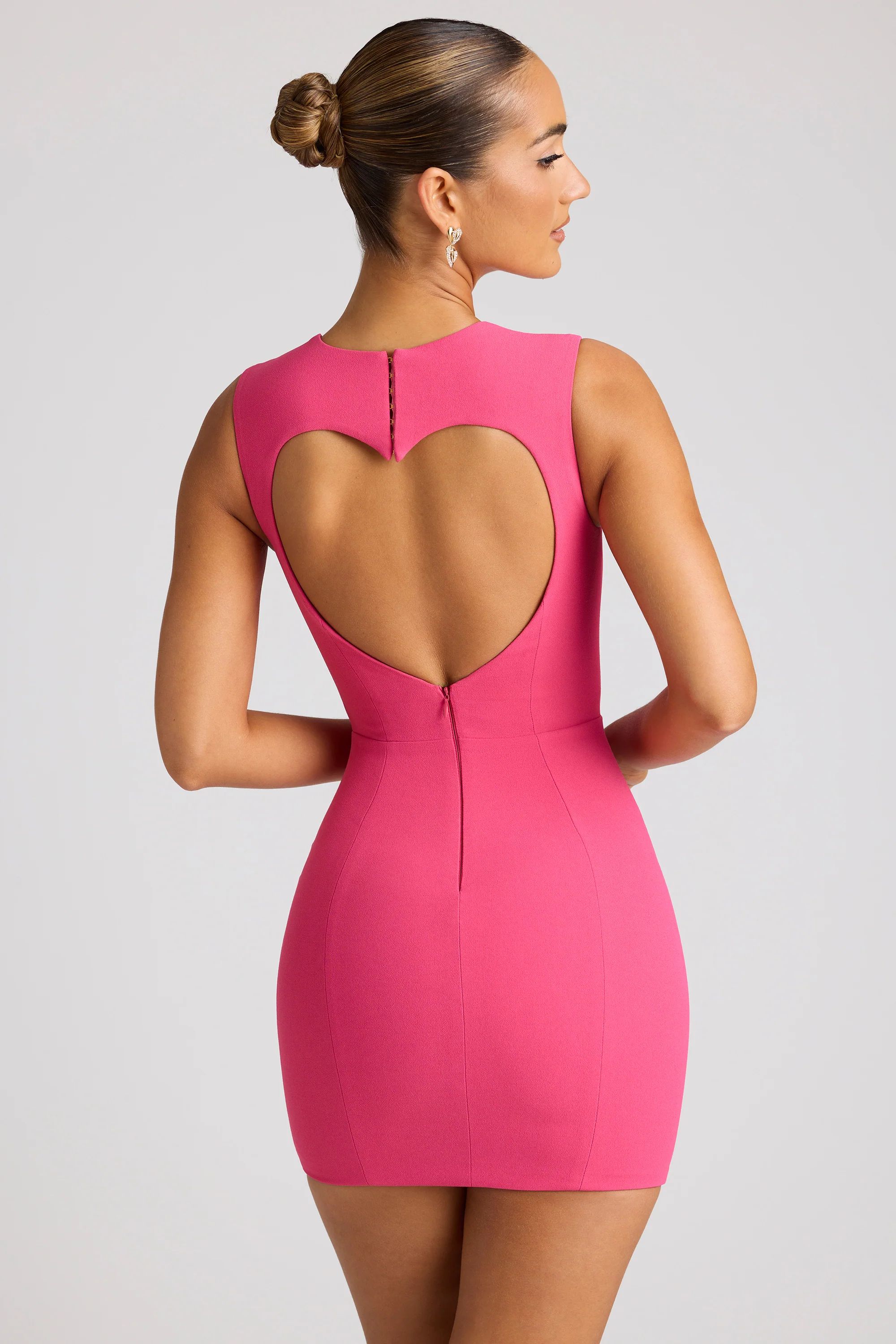 Heart Cut Out Mini Dress in Magenta | Oh Polly