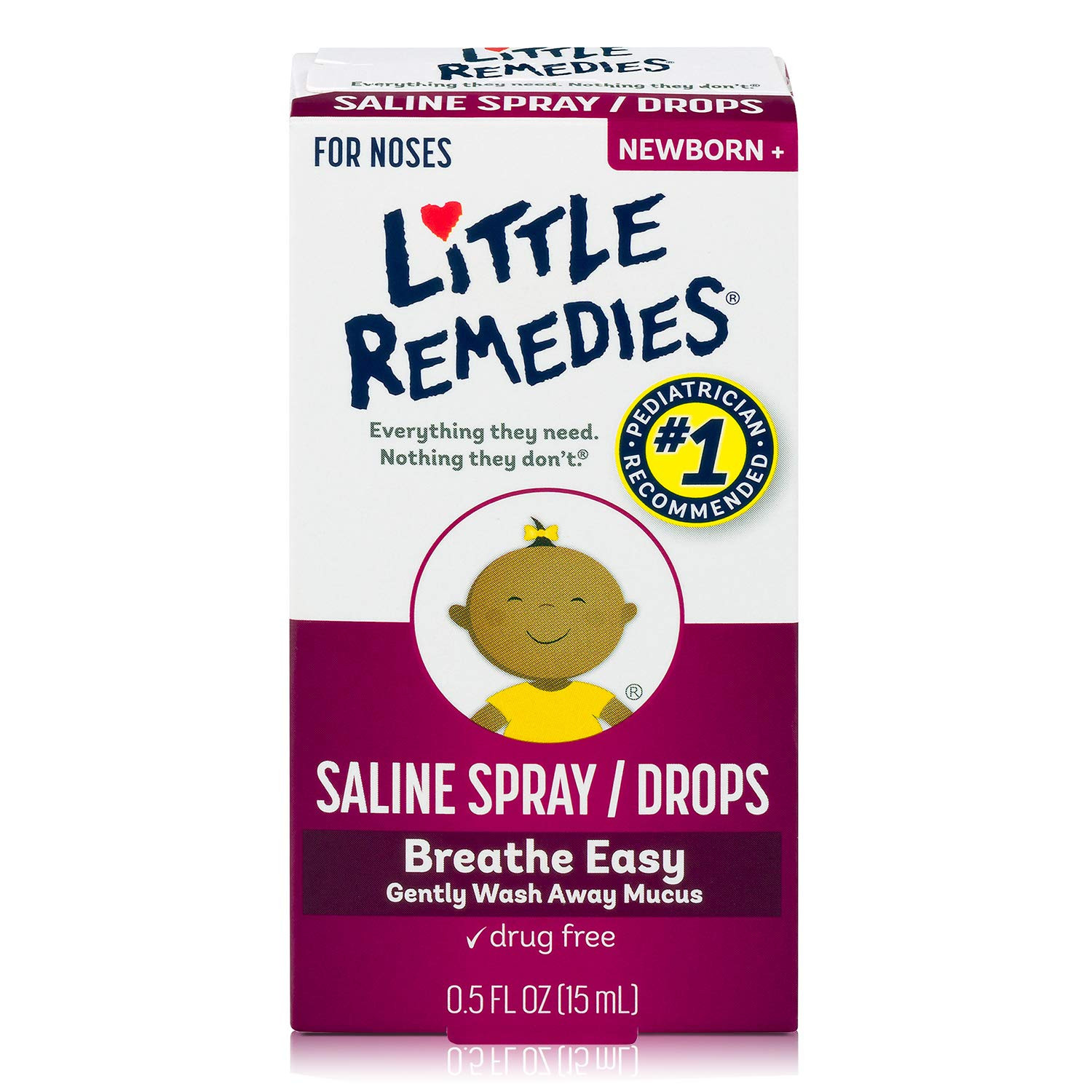 Little Remedies Saline Spray and Drops, Safe for Newborns, 0.5 fl oz | Amazon (US)