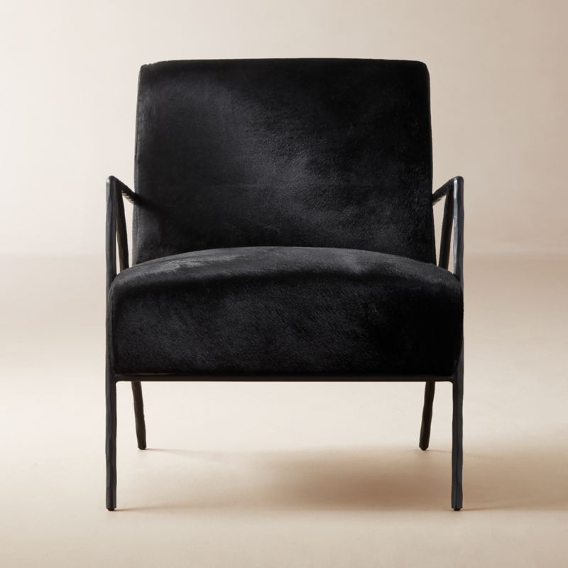 Imogene Black Hide Lounge Chair + Reviews | CB2 | CB2