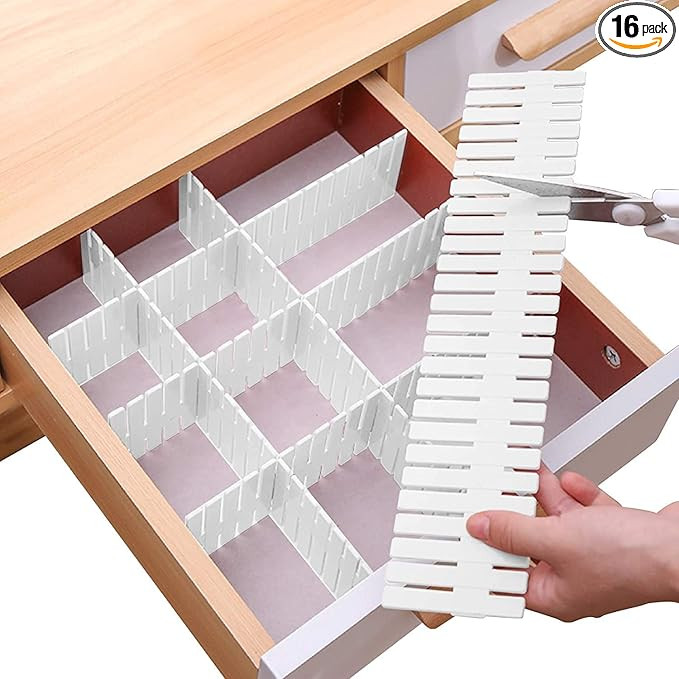 Drawer Divider Adjustable DIY Storage Organizer Separator for Tidying Clutter Cutlery Underwear S... | Amazon (US)