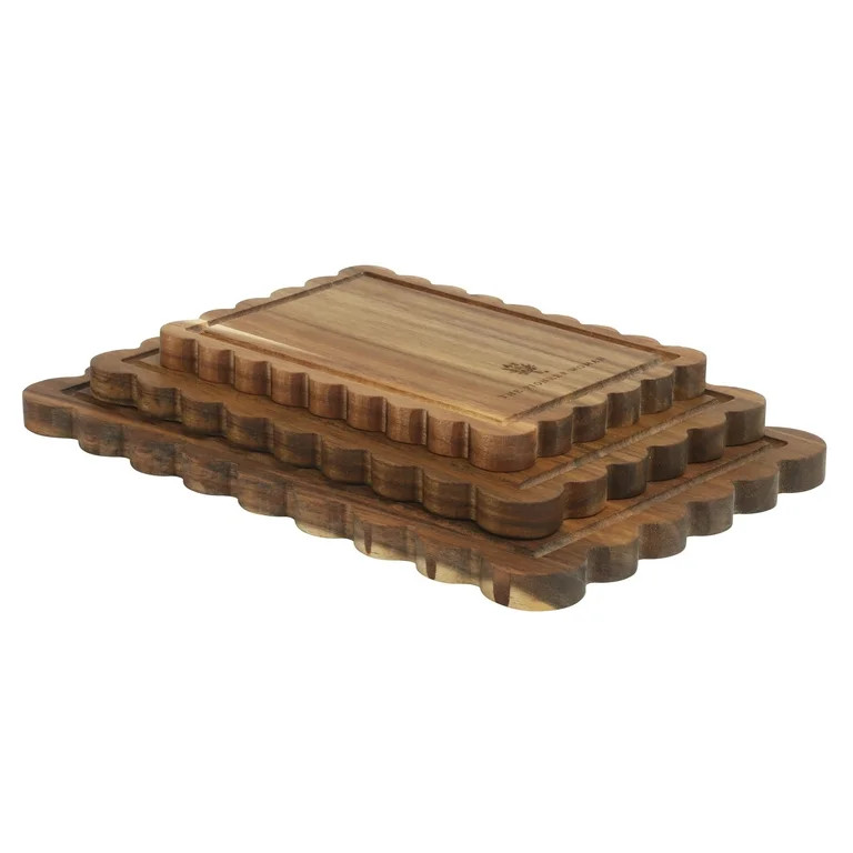 The Pioneer Woman 3-Piece Acacia Wood Scalloped Cutting Boards | Walmart (US)