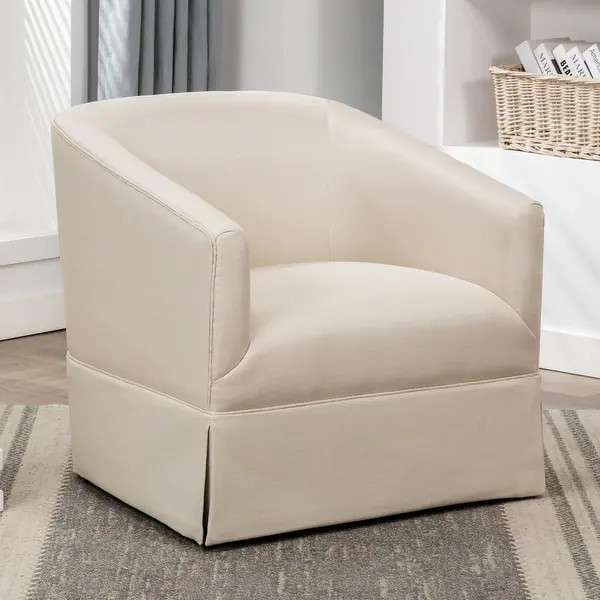 Elayne Skirted Fabric Swivel Accent Chair by Greyson Living | Bed Bath & Beyond