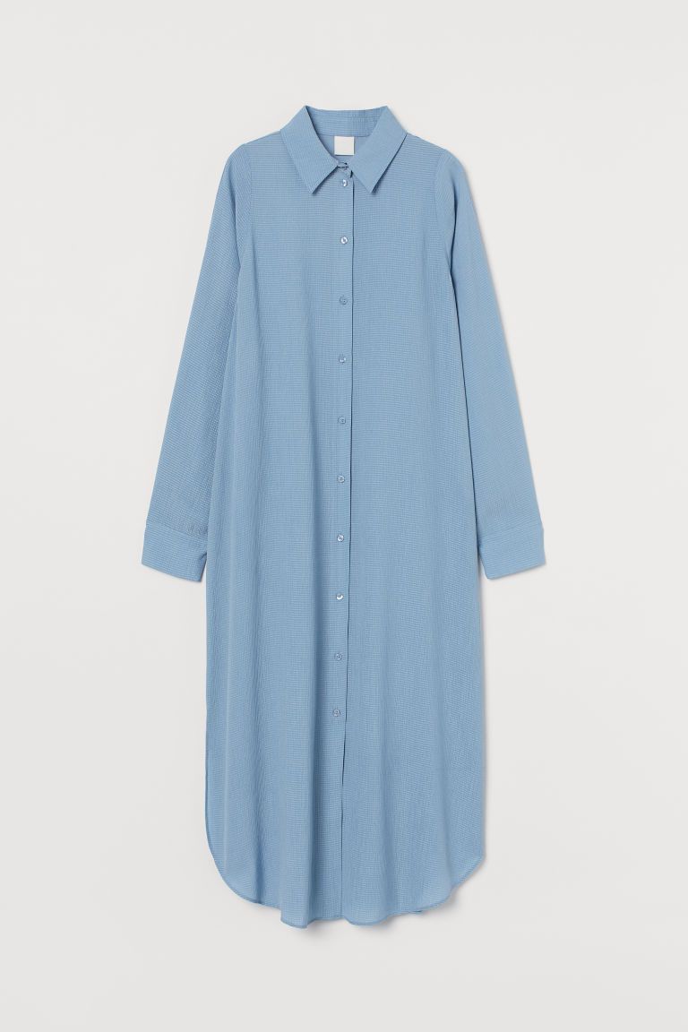 H & M - Calf-length Shirt Dress - Blue | H&M (US + CA)